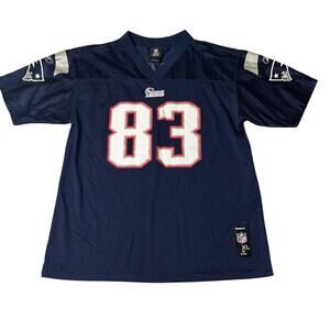 Wes Welker #83 New England‎ Patriots Jersey Youth XL 18-20 Blue Reebok Pullover